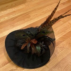Kentucky Derby Hat with peacock feathers